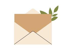 Letter template with copy space for text. Paper mail Vector illustration