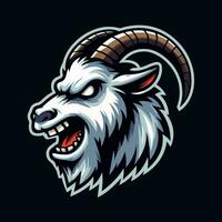 Goat head mascot logo template vector