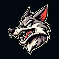 jackal head mascot logo template vector