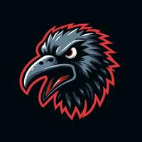 Crow head mascot logo template vector