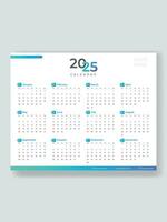 One page 2025 calendar design template for business corporate office vector