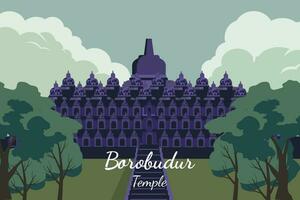 Borobudur temple background vector