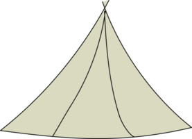 hand- getrokken tent illustratie Aan transparant achtergrond. png