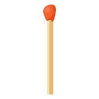 Cute flat vector illustration of an unused match stick. Unlit matchstick.