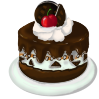 un' cioccolato torta con frustato crema e ciliegie png