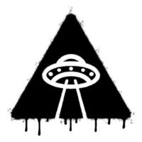 Spray Painted Graffiti ufo icon Sprayed isolated with a white background. vector