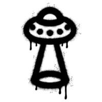 Spray Painted Graffiti ufo icon Sprayed isolated with a white background. vector