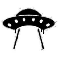 Spray Painted Graffiti ufo icon Sprayed isolated with a white background. vector