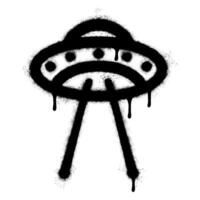 Spray Painted Graffiti ufo icon Sprayed isolated with a white background. vector