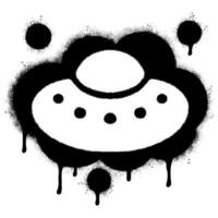 Spray Painted Graffiti ufo icon Sprayed isolated with a white background. vector