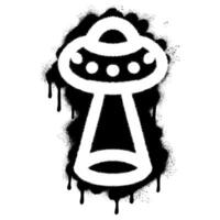 Spray Painted Graffiti ufo icon Sprayed isolated with a white background. vector