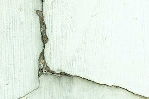 Rough white wall texture with crack photo