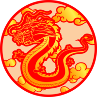 badge d'or dragon chinois Asie culture ancien animal conception png