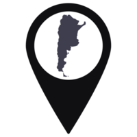 Black Pointer or pin location with Argentina map inside. Map of Argentina png