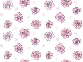 Seamless pattern of pink roses vector