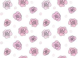 Seamless pattern of pink roses vector