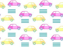 A seamless pattern of small multicolored cars vector