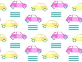 A seamless pattern of small multicolored cars vector