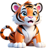 ai généré une dessin animé tigre png