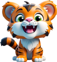 AI generated a cartoon tiger png