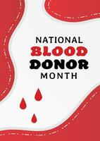 National blood donor month vector design with copy space area. Template for campaign, poster, background, banner