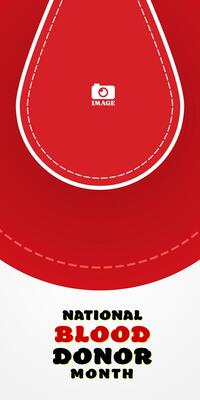 National blood donor month vector design with copy space area. Template for campaign, background, banner