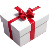 AI generated a gift box with red ribbon on it png