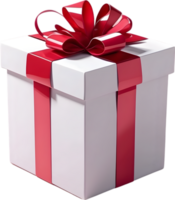 AI generated a gift box with red ribbon on it png