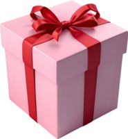 AI generated a gift box with red ribbon on it png