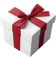 AI generated a gift box with red ribbon on it png