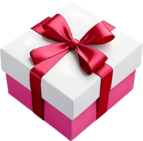 AI generated a gift box with red ribbon on it png