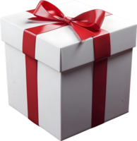 AI generated a gift box with red ribbon on it png