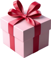 AI generated a gift box with red ribbon on it png