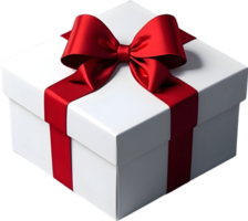 AI generated a gift box with red ribbon on it png