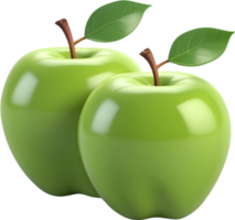 AI generated an apple with a green leaf on it png