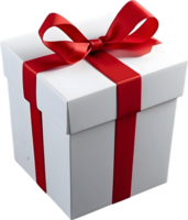 AI generated a gift box with red ribbon on it png