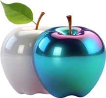 AI generated an apple with a green leaf on it png