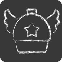 Icon Arale Hat. related to Hat symbol. chalk Style. simple design editable. simple illustration vector