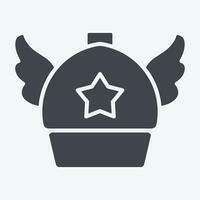 Icon Arale Hat. related to Hat symbol. glyph style. simple design editable. simple illustration vector