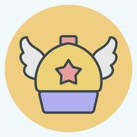 Icon Arale Hat. related to Hat symbol. color mate style. simple design editable. simple illustration vector