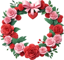 AI generated a wreath with flowers for valentine png