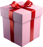 AI generated a gift box with red ribbon on it png