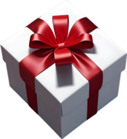 AI generated a gift box with red ribbon on it png