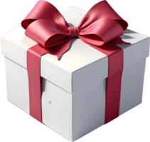 AI generated a gift box with red ribbon on it png