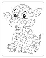 Rhinoceros Dot Marker for coloring pages vector