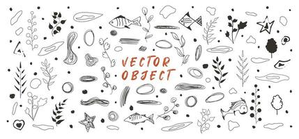 Handmade products. Completely vector and different. This elements that can be used to create any design. Vector brush type object.