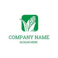 Farm logo. Template with farm landscape. Vector illustration.