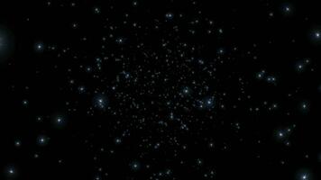 Loop glow white blue stars particles falling down animation video