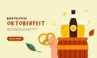 Oktoberfest horizontal banner vector design