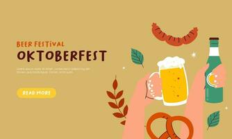 Oktoberfest horizontal bandera vector diseño